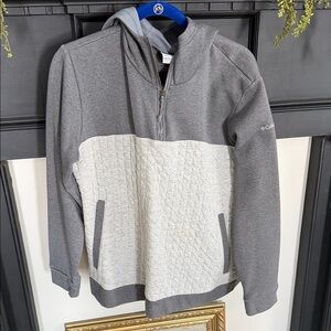 Columbia womens Zip-Up Sweater in Gray and Cream